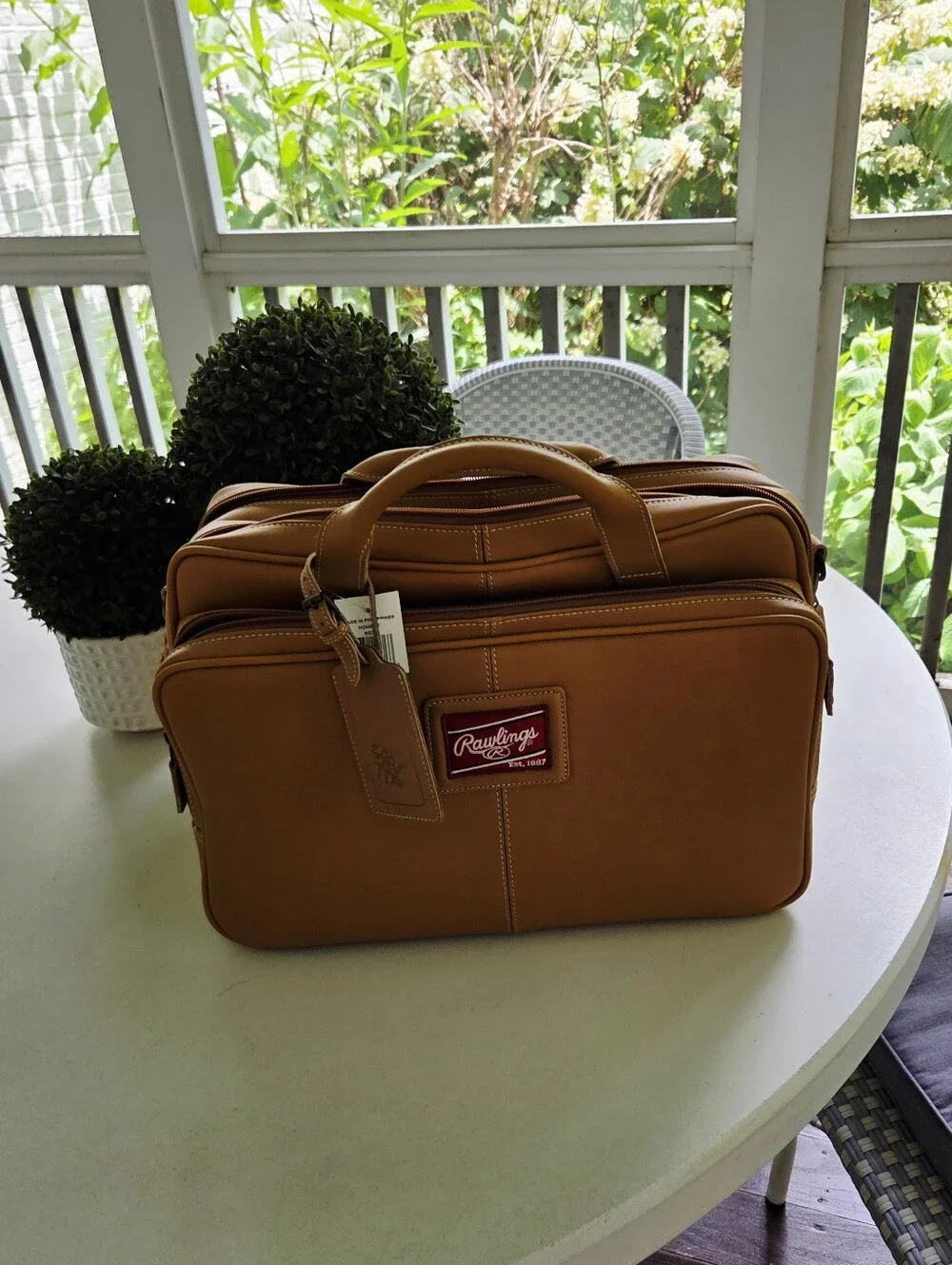 Rawlings Tan Leather Briefcase - Men’s Travel & Work Bag